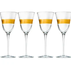 Abruzzo Gold Banded Wine Glass, Set of 4