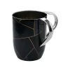 Abstract Lines Black & Gold Marble Wash Cup