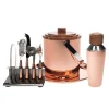 Acacia Wood & Copper 9 Piece Bar Tool Set