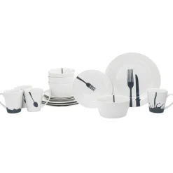 Acme Porcelain 16 Piece Dinnerware Set, Service For 4