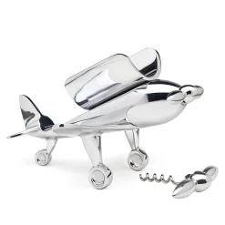 Airplane Wine Bottle Holder with Corkscrew