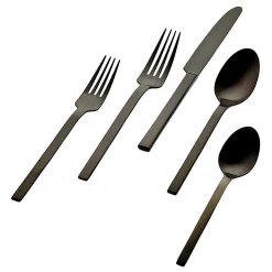 Atlas Matte Black 18/0 Stainless Steel 20 Piece Flatware Set, Service For 4
