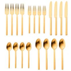 Atlas Matte Gold 18/0 Stainless Steel 20 Piece Flatware Set, Service For 4