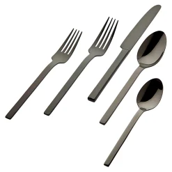 Atlas Mirrored Black 18/0 Stainless Steel 20 Piece Flatware Set, Service For 4