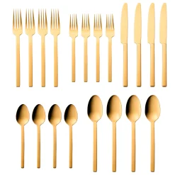 Atlas Mirrored Gold 18/0 Stainless Steel 20 Piece Flatware Set, Service For 4