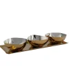 Auburn Gold Serving Tray & Appetizer Bowls