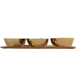 Auburn Gold Serving Tray & Appetizer Bowls