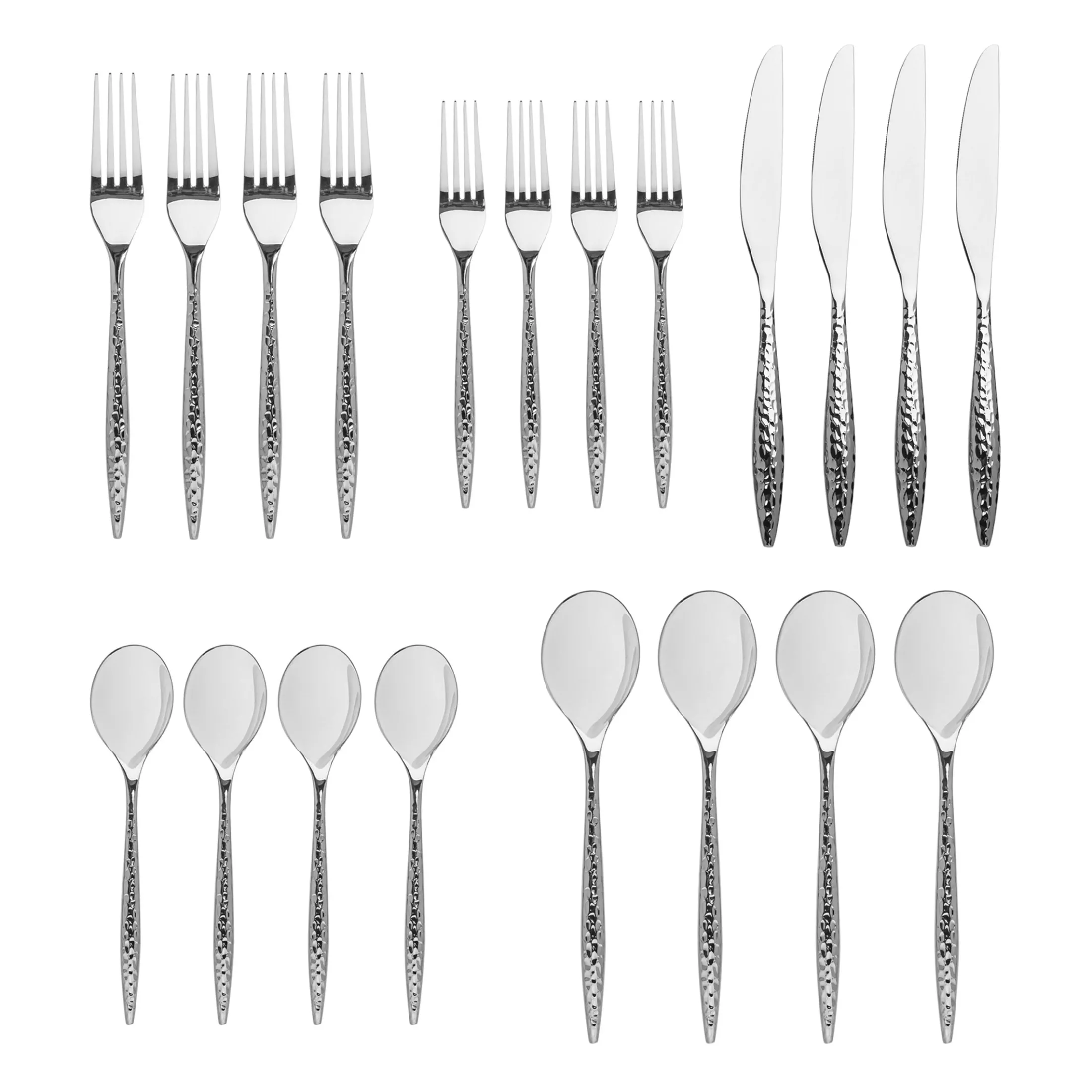 Avellino Mirrored 18/10 Stainless Steel 20 Piece Flatware Set, Service For 4