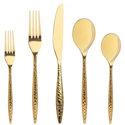 Avellino Mirrored Gold 18/10 Stainless Steel 20 Piece Flatware Set, Service For 4