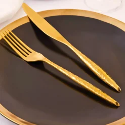 Avellino Mirrored Gold 18/10 Stainless Steel 20 Piece Flatware Set, Service For 4