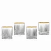 Avenue Gold Rim Double Old Fashion Glass, Set of 4