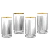 Avenue Gold Rim Highball, Set of 4