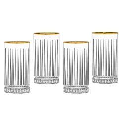 Avenue Gold Rim Highball, Set of 4