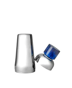 Azure Blue Resin & Stainless Steel Cocktail Shaker