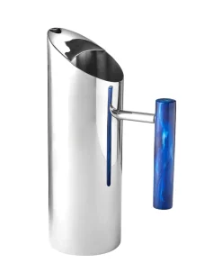 Azure Blue Resin & Stainless Steel Pitcher