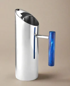 Azure Blue Resin & Stainless Steel Pitcher