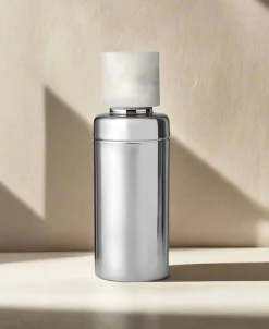 Azure Matte White Resin & Stainless Steel Cocktail Shaker