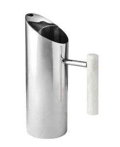 Azure Matte White Resin & Stainless Steel Pitcher