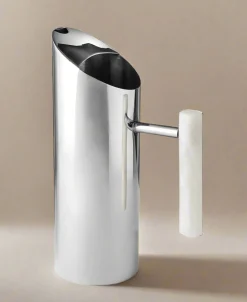 Azure Matte White Resin & Stainless Steel Pitcher