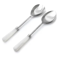 Azure Matte White Resin Salad Server Set