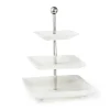 Azure Matte White Three Tiered Serving Stand