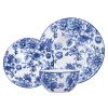Banbury Blue Porcelain 12 Piece Dinnerware Set, Service For 4