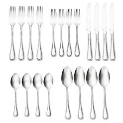 Bead Mirrored 18/0 Stainless Steel 20 Piece Flatware Set, Service For 4