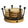 Black Crown Coaster Set