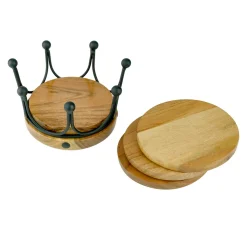 Black Crown Coaster Set