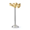 Blossom Platinum & Gold Tapered Candle Holder 13"