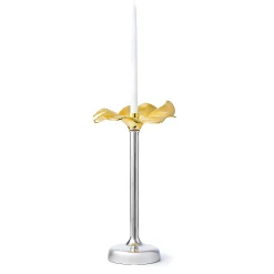 Blossom Platinum & Gold Tapered Candle Holder 18.5"