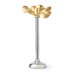 Blossom Platinum & Gold Tapered Candle Holder 15.75"