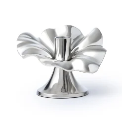 Blossom Platinum Tapered Candle Holder 6"