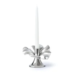 Blossom Platinum Tapered Candle Holder 6"