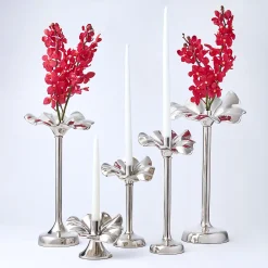 Blossom Platinum Tapered Candle Holder 13