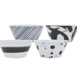 Brushstroke Navy Melamine Cereal Bowl, Set of 4