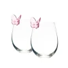 Butterfly Blush Stemless Wine, Set of 2