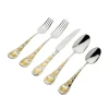 Butterfly Sandblast 24kt Gold Plated 18/10 Stainless Steel 20 Piece Flatware Set, Service For 4