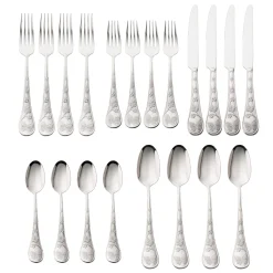 Butterfly Sandblasted 18/10 Stainless Steel 20 Piece Flatware Set, Service For 4