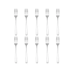Chisel Matte 18/0 Stainless Steel Dinner Fork, Set of 10