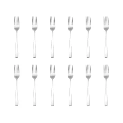 Chisel Matte 18/0 Stainless Steel Salad Fork, Set of 12