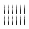 Chisel Matte Black 18/0 Stainless Steel Salad Fork, Set of 12