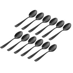 Chisel Matte Black 18/0 Stainless Steel Tablespoon, Set of 12