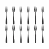 Chisel Matte Black 18/0 Stainless Steel Dinner Fork, Set of 12