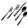 Chisel Mirrored Black 18/0 Stainless Steel 20 Piece Flatware Set, Service For 4