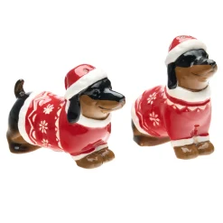 Christmas Dachshund Salt And Pepper Shaker Set