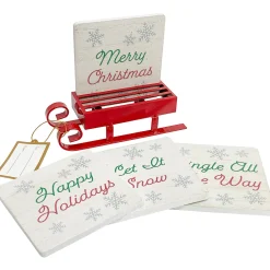 Christmas Sleigh Coaster Set
