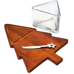 Christmas Tree Cheese Board, Cloche with Knife