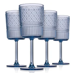 Claro Acrylic Blue Goblet, Set of 4