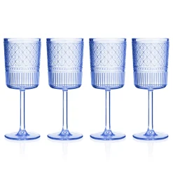 Claro Acrylic Blue Goblet, Set of 4